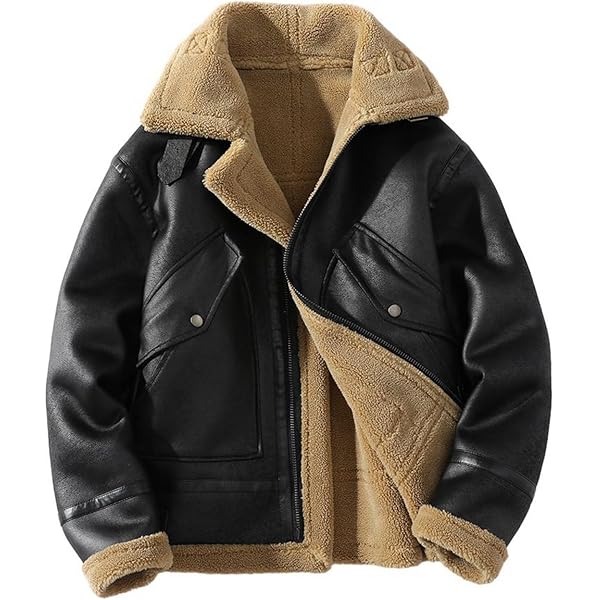 Amazon | [Taopagii] レザージャケット ムートンジャケット メンズ